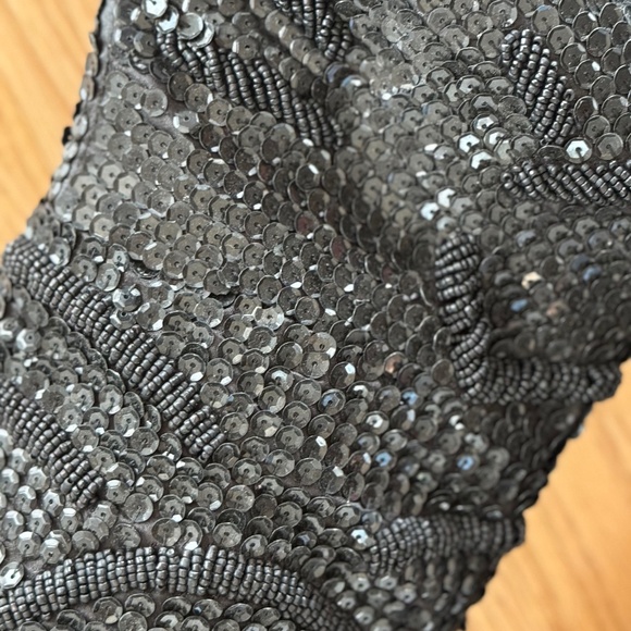FREE PEOPLE DISCO PARTY Black Beads And Sequins Stacked Heel Boots - 9 US/39 EU - Picture 2 of 7